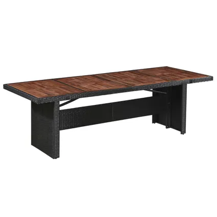 vidaXL Table de jardin 240x90x74 cm Résine tressée et bois