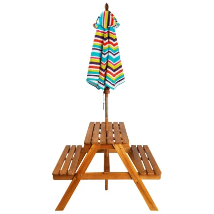 VidaXL picknicktafel + parasol massief acaciahout 79x90x60cm 3