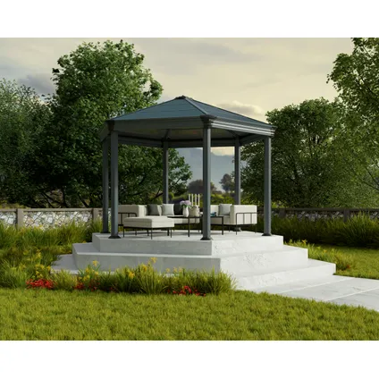 Palram | Canopia - Pavillon de jardin Roma - Gris foncé/Bronze 360x414x305cm 3