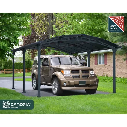 Palram |Canopia - Carport Arcadia - Simple – Gris foncé/Bronze - 507x360cm