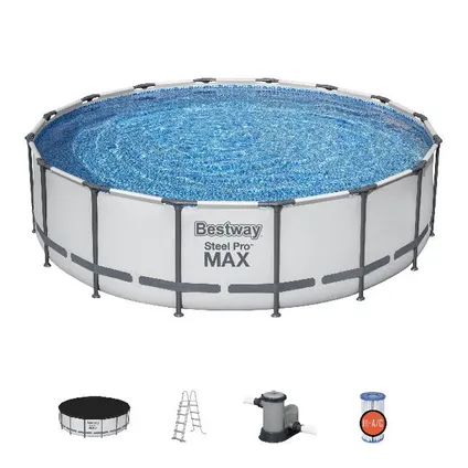 Bestway zwembad Steel Pro Max set rond met filterpomp Ø488x122cm 3