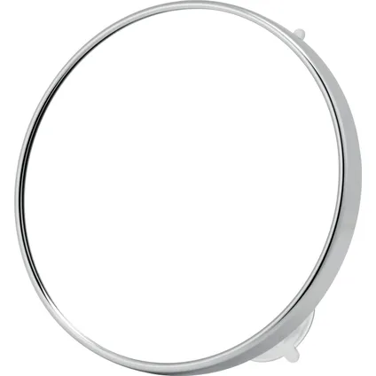 Miroir de maquillage rond grossissant 5x avec ventouse chrome Ø15cm