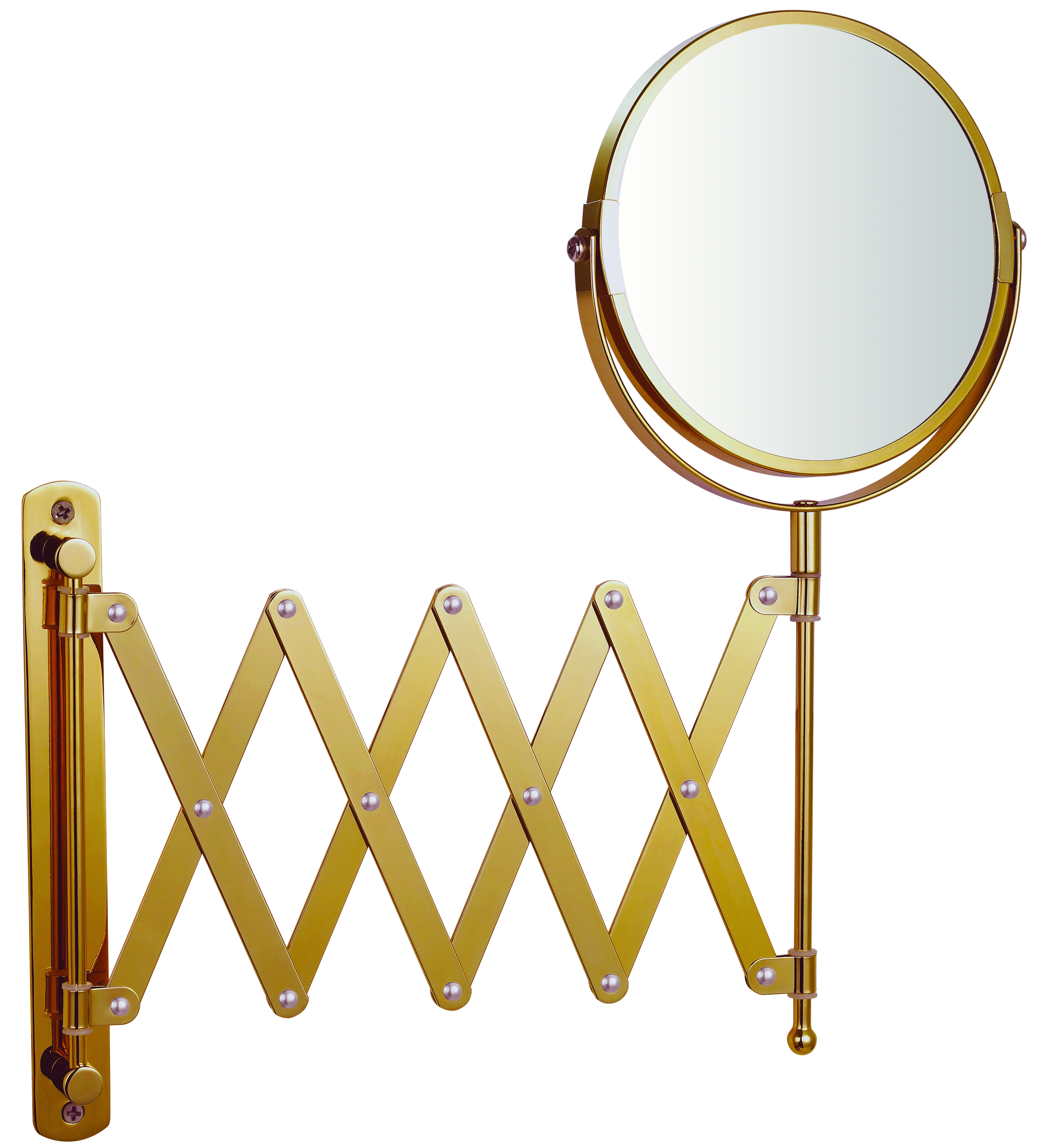 geleidelijk lanthaan Bedankt Make-up spiegel rond 3x vergrotend uittrekbaar goud Ø15cm