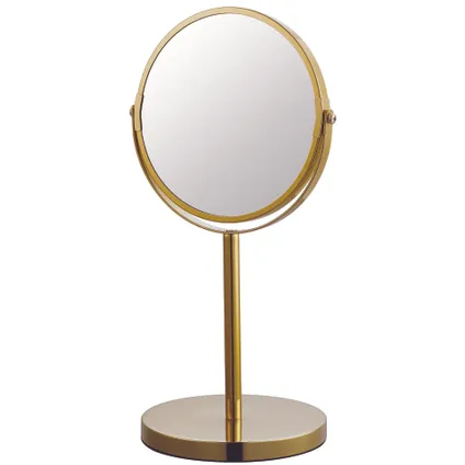 medley Oom of meneer impliciet Make-up spiegel rond 3x vergrotend staand goud Ø17cm