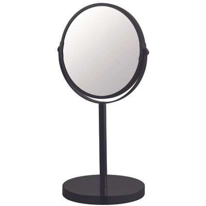 Make-up spiegel rond 3x vergrotend staand zwart Ø17cm