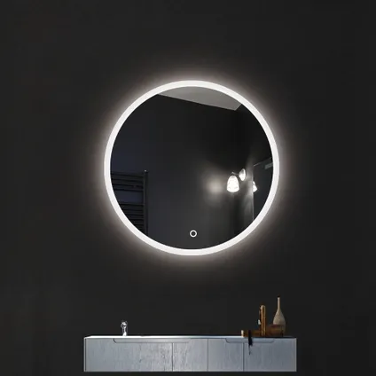 Miroir Renzo rond avec éclairage LED capteur tactile et miroir chauffant Ø75cm 4