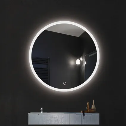 Miroir Renzo rond avec éclairage LED capteur tactile et miroir chauffant Ø90cm 4