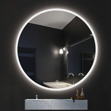 Miroir Renzo rond avec éclairage LED capteur tactile et miroir chauffant Ø120cm 4