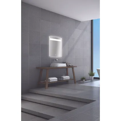 Miroir Portland rectangle avec éclairage led et capteur tactile 70x50cm 3
