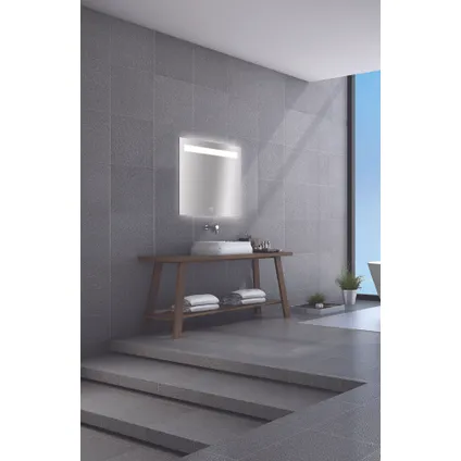 Miroir Portland rectangle avec éclairage led et capteur tactile 70x60cm 3