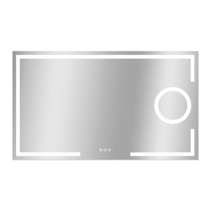 Miroir Brett rectangle avec éclairage LED capteur tactile et miroir chauffant 70x120cm
