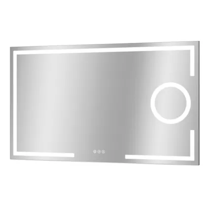 Spiegel Brett rechthoek met ledverlichting touch sensor en spiegelverwarming 70x120cm 2