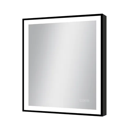 Miroir Swann rectangle avec éclairage LED tactile et miroir chauffant noir 75x60cm 2