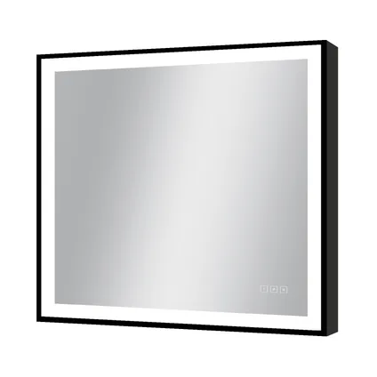 Miroir Swann rectangle avec éclairage LED tactile et miroir chauffant noir 75x80cm 2