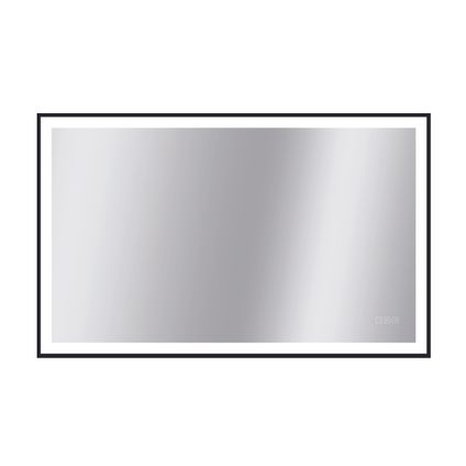 Miroir Swann rectangle avec éclairage LED tactile et miroir chauffant noir 75x120cm