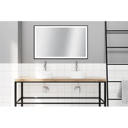 Miroir Swann rectangle avec éclairage LED tactile et miroir chauffant noir 75x120cm 3
