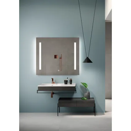 Miroir Scott rectangle avec éclairage LED et capteur tactile 70x80cm 2