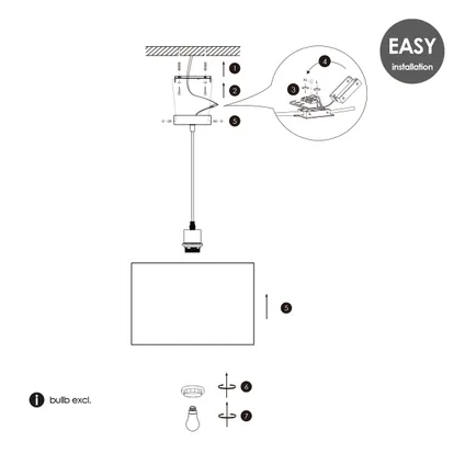 Home Sweet Home hanglamp Ratan/Weave Linnen zwart E27 ⌀33cm 5