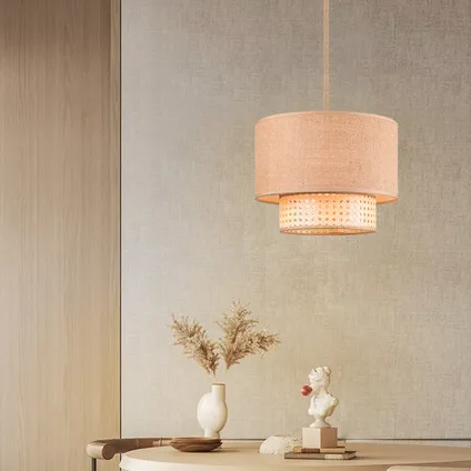 Home sweet home hanglamp Cane/Weave Linnen natuur E27 ⌀33cm 3