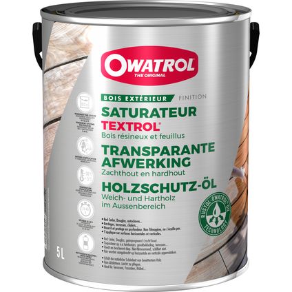 Owatrol verzadiger voor naald- en loofhout Textrol middeldonkere eik mat 5L