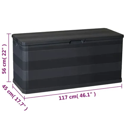 vidaXL Tuinbox 117x45x56 cm zwart 8