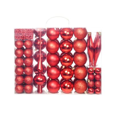 VidaXL rode kerstballen set 113 stuks