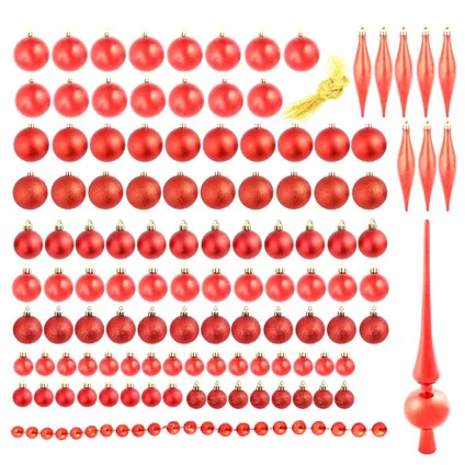 VidaXL rode kerstballen set 113 stuks 4