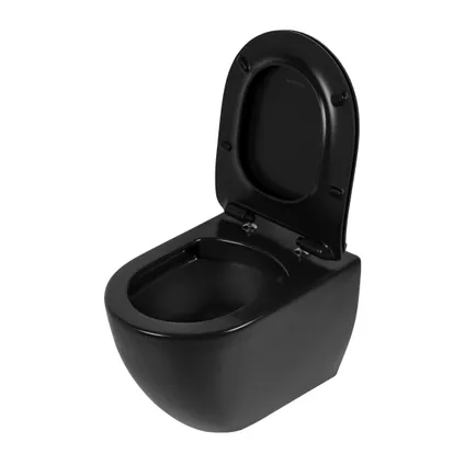 Aquavive hangtoilet Mazaro mat zwart | Soft-close toiletzitting | Randloos toiletpot 2
