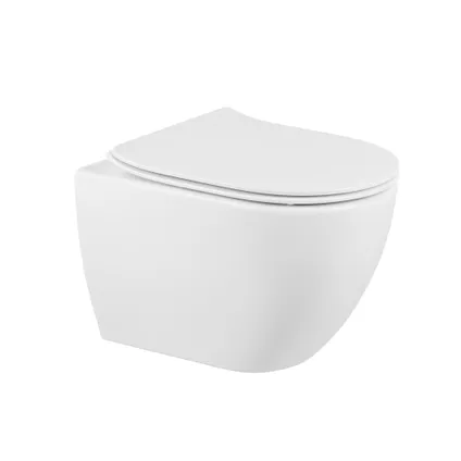 Aquavive hangtoilet Style mat wit | Soft-close toiletzitting | Randloos toiletpot