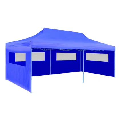 vidaXL Tente de réception pliable bleue 3 x 6 m 3