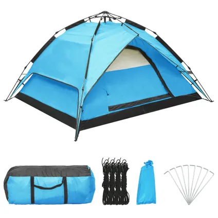 VidaXL tent pop-up 2-3 persoons 240x210x140 cm blauw 3