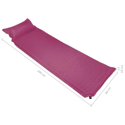 VidaXL luchtbed met kussen opblaasbaar 66x200cm roze 7