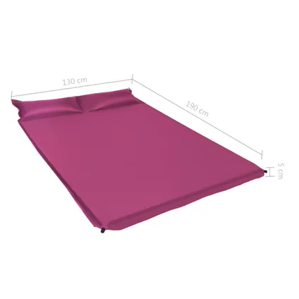 VidaXL luchtbed met kussen opblaasbaar 130x190cm roze 7