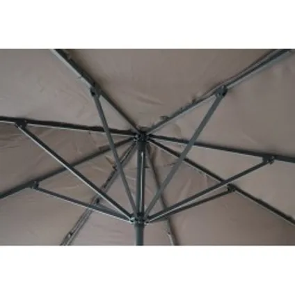 Parasol droit coupe-vent Easywind Belveo Harmattan polyester taupe 3x3m 9