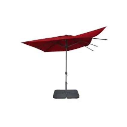 Parasol droit coupe-vent Easywind Belveo Harmattan polyester rouge 3x3m 3