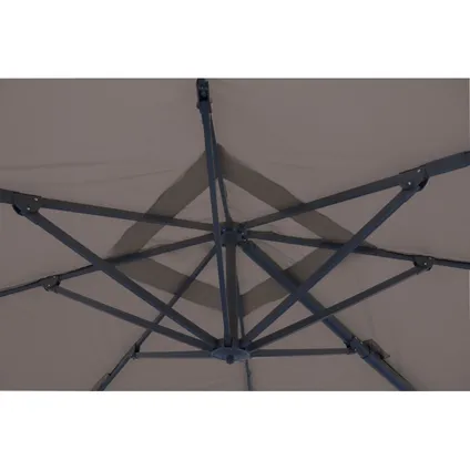 Parasol déporté coupe-vent Easywind Belveo Foehn polyester taupe 3x3m 11