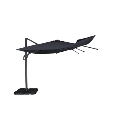 Parasol déporté coupe-vent Easywind Belveo Mistral polyester gris 3x4m 6