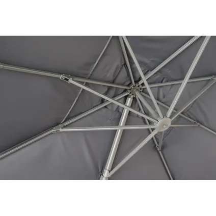 Parasol déporté coupe-vent Easywind Belveo Mistral polyester gris 3x4m 9