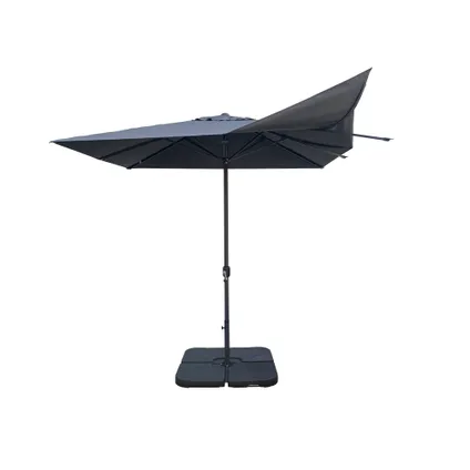 Parasol droit coupe-vent Easywind Belveo crylique gris 3x3m 5