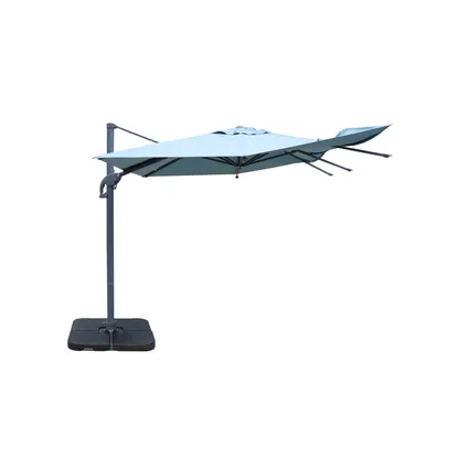 Parasol déporté anti-vent Easywind Belveo acrylique bleu 3x3m 6