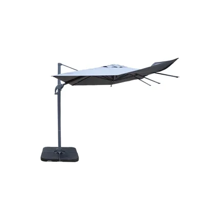 Parasol déporté anti-vent Easywind Belveo acrylique gris 3x3m 8