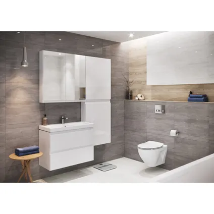 Cersanit hangtoilet Moduo wit | Soft-close & Quick release toiletzitting | Randloos toiletpot 8