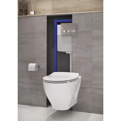 Cersanit hangtoilet Moduo wit | Soft-close & Quick release toiletzitting | Randloos toiletpot 10