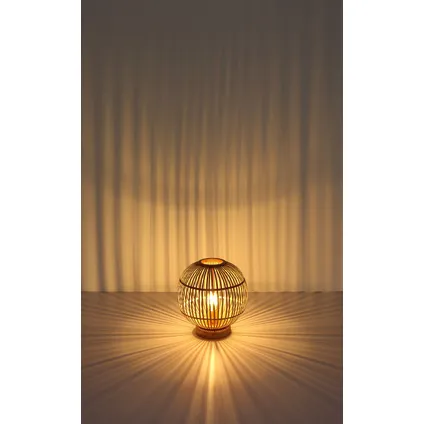 Lampe à poser Hildegard Globo Bambou couleur naturelle 1x E27 6