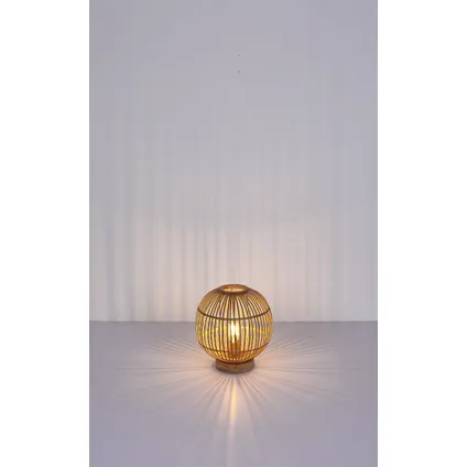 Lampe à poser Hildegard Globo Bambou couleur naturelle 1x E27 7
