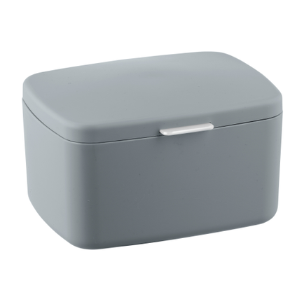 Boîte de rangement Wenko Barcelona pour salle de bain avec couvercle gris plastique incassable