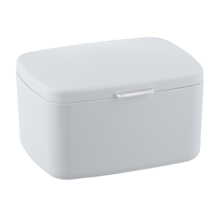Boîte de rangement Wenko Barcelona pour salle de bain avec couvercle blanc plastique incassable
