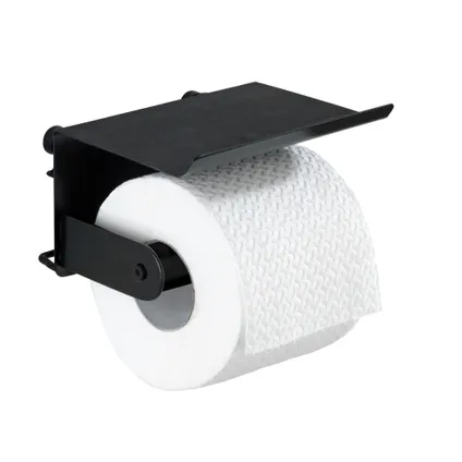 Wenko toiletrolhouder met planchet Classic Plus zwart 8