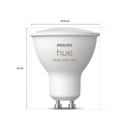 Spot LED Philips Hue lumière blanche et colorée GU10 4,3W 8