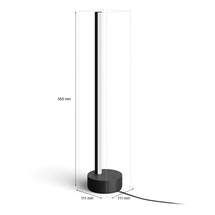 Philips Hue Gradient Signe tafellamp zwart wit en gekleurd licht 12W 9
